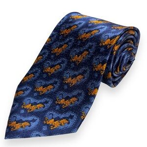 Cartoon Network Vintage Blue Brown Dog Scooby-Do! Pattern Silk Mens Neck Tie 59”